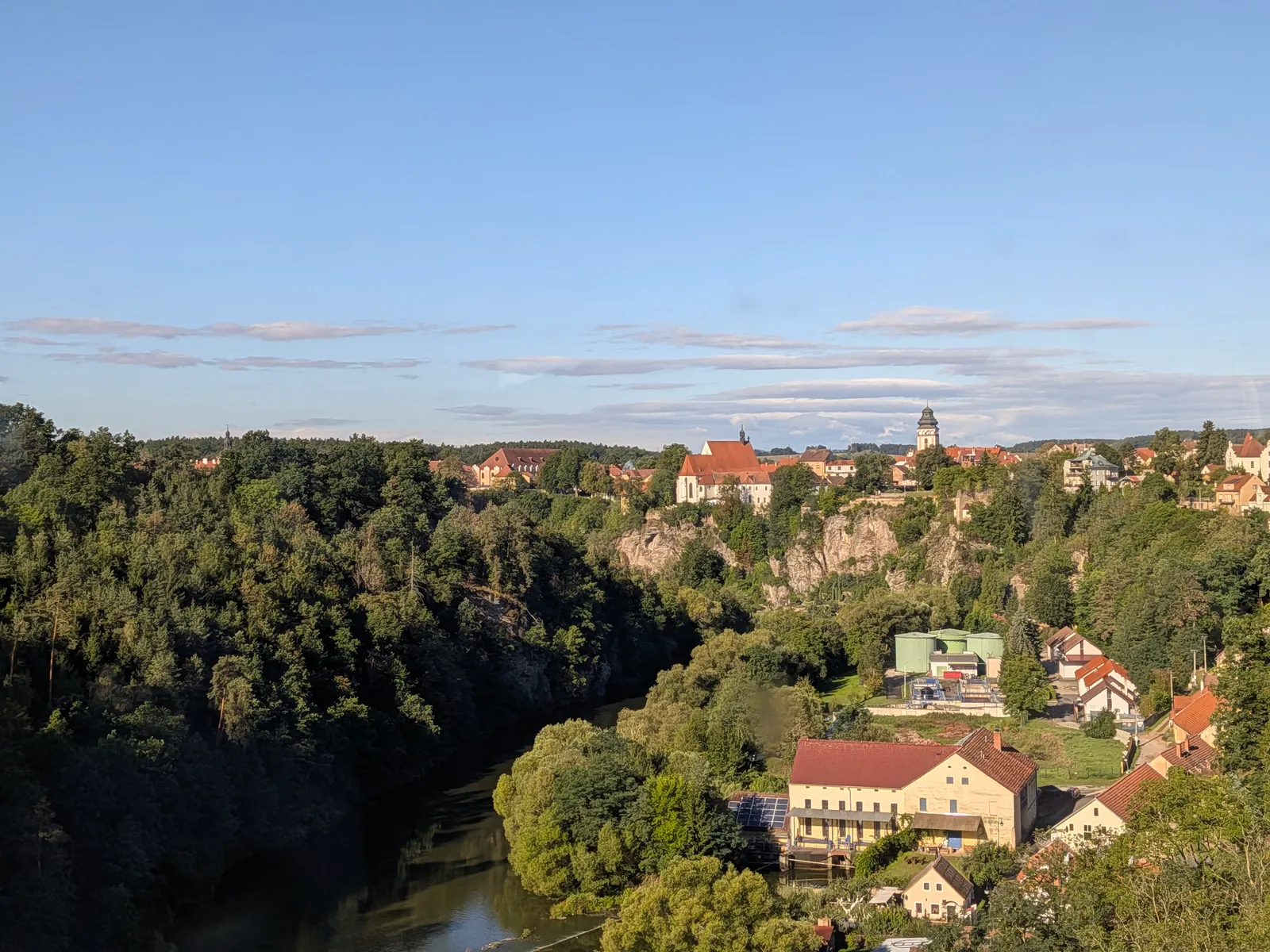 Bechyně above the Lužnice, seen from the Duha bridge