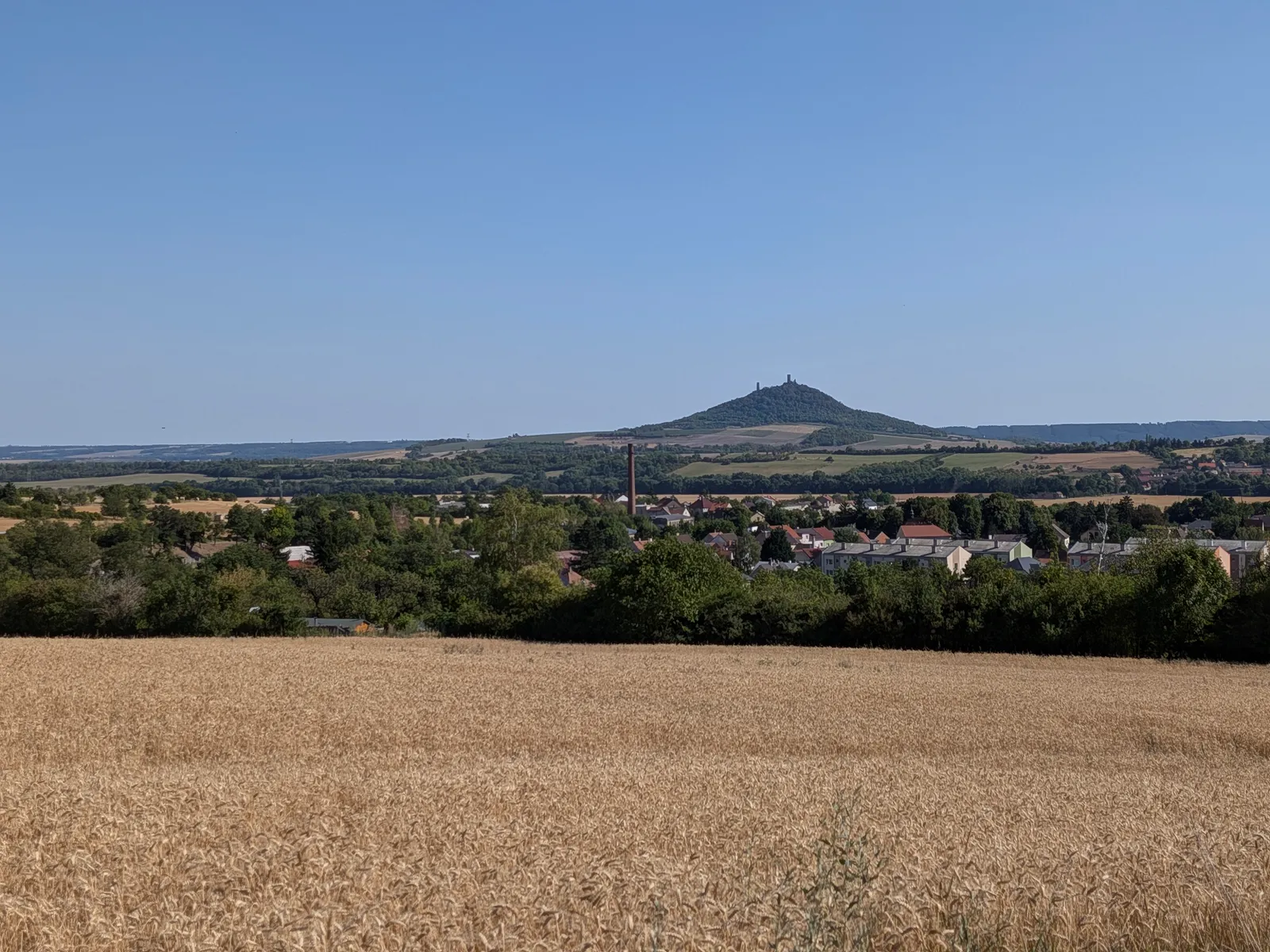 Košťálov above the fields north of Třebenice