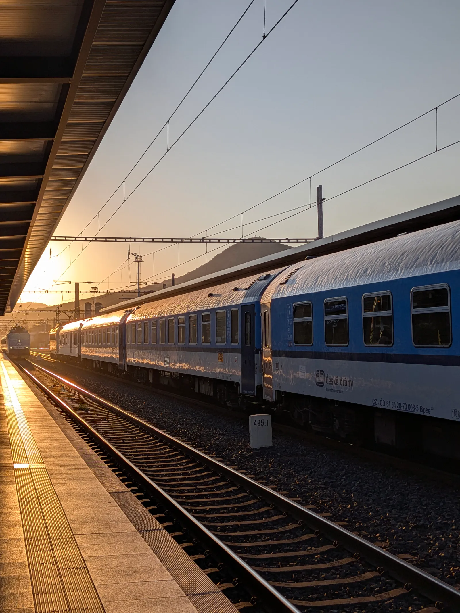 Evening train at Lovosice
